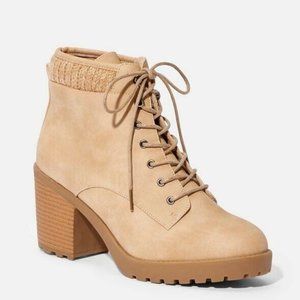 Brooke Sweater Cuff Lace-up Bootie